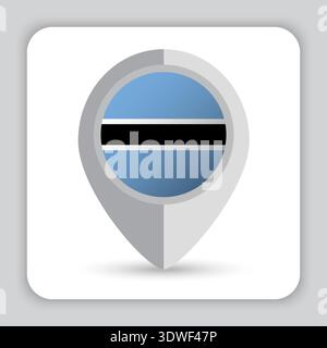 Botswana Flag Pin Map Icon Stock Vector