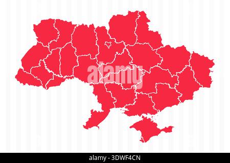 States Map of Ukraine With Detailed Borders, can be used for business designs, presentation designs or any suitable designs. Stock Vector