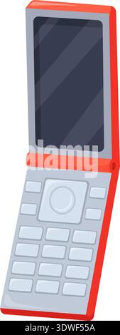 Folded mobile phone cartoon icon. Digital device isolated on white background Stock Vector