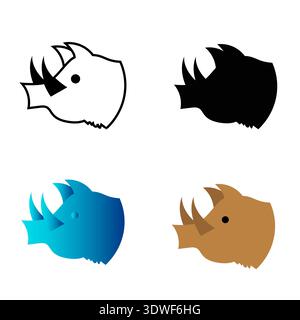 Abstract Flat Wild Boar Head Silhouette Illustration, can be used for business designs, presentation designs or any suitable designs. Stock Vector