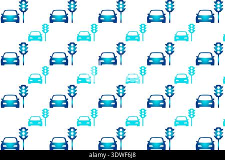 Abstract Car Stopped at Traffic Lights Pattern Background, can be used for business designs, presentation designs or any suitable designs. Stock Vector