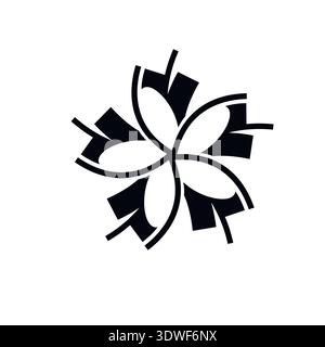 Vector of Plumeria frangipani flower symbol. Logo template design Stock Vector