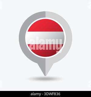 Austria Location Pin Icon Vector Illustration Stock Vector