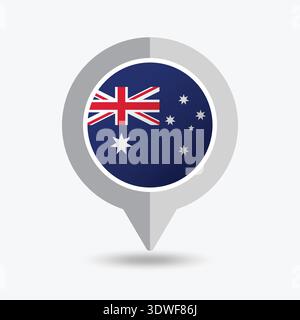 Australia Location Pin Icon Vector Illustration Stock Vector