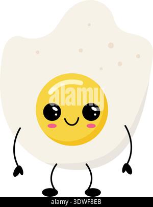 Cute kawaii character egg vector illustration. Isoleted on transparent background Stock Vector