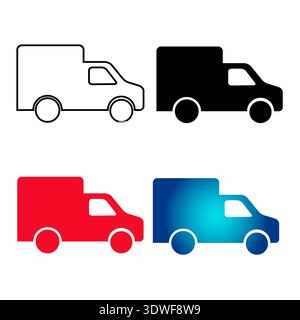 Abstract Delivery Truck Silhouette Illustration, can be used for business designs, presentation designs or any suitable designs. Stock Vector