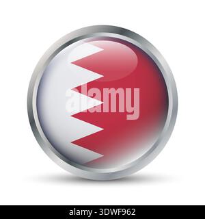 Bahrain Flag 3D Badge Illustration Stock Vector
