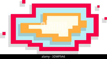 Vector pixel speech bubble. Message box with space for text. Abstract pixel art background Stock Vector