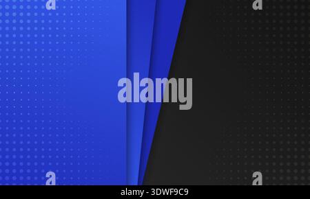 Abstract Elegant Blue and Black Dotted Background, can be used for business designs, presentation designs or any suitable designs. Stock Vector
