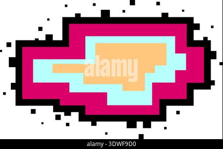 Vector pixel speech bubble. Message box with space for text. Abstract pixel art background Stock Vector