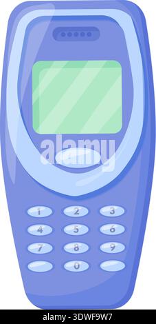 Old cell phone. Retro button telephone icon isolated on white background Stock Vector