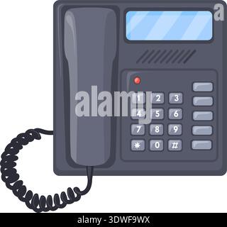 Fax phone cartoon icon. Office technology device isolated on white background Stock Vector