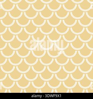 Variation of fishscale pattern in decorative style, seamless Stock Vector