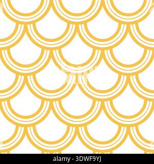 Variation of fishscale pattern in decorative style, seamless Stock Vector