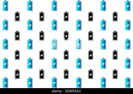 Abstract Eco Battery Pattern Background, can be used for business designs, presentation designs or any suitable designs. Stock Vector