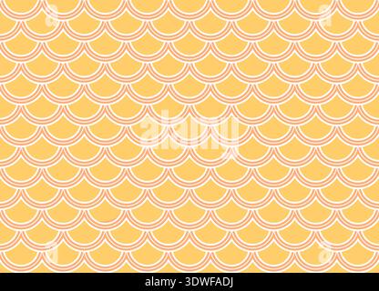 Fishscale colorful pattern, decorative style. Horizontal background Stock Vector