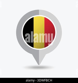 Belgium Location Pin Icon Vector Illustration Stock Vector