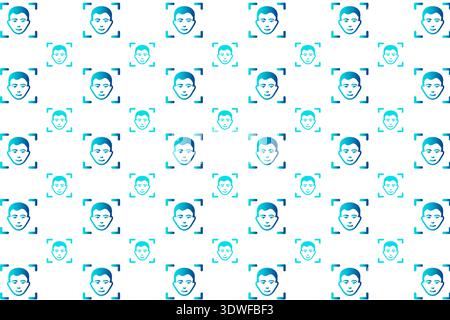 Abstract Face Recognition Pattern Background, can be used for business designs, presentation designs or any suitable designs. Stock Vector