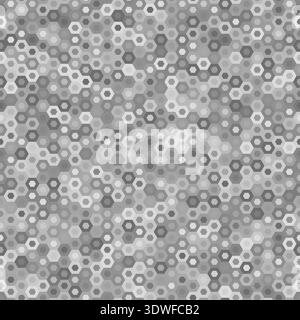 Stone plate paving seamless pattern. Abstract geometric distorted hexagon shapes Stock Vector