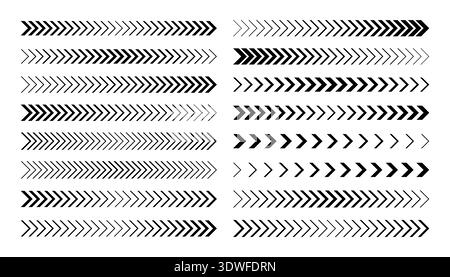 Set of black sports racing stripes and chevron arrow decals for vehicle tuning. Dynamic geometric patterns for car, motorcycle, and boat stickers isol Stock Vector