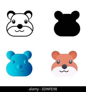 Abstract Flat Squirrel Head Silhouette Illustration, can be used for business designs, presentation designs or any suitable designs. Stock Vector