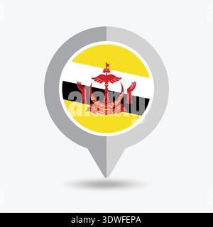 Brunei Location Pin Icon Vector Illustration Stock Vector