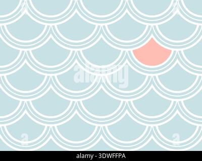 Fishscale colorful pattern, decorative style. Horizontal background Stock Vector