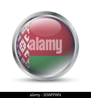 Belarus Flag 3D Badge Illustration Stock Vector