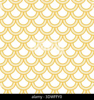 Variation of fishscale pattern in decorative style, seamless Stock Vector