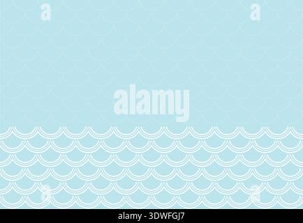 Fishscale colorful pattern, decorative style. Horizontal background Stock Vector