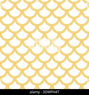 Variation of fishscale pattern in decorative style, seamless Stock Vector