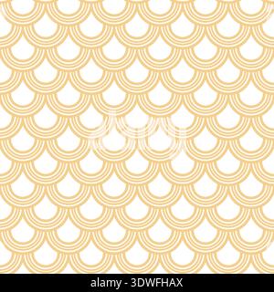 Variation of fishscale pattern in decorative style, seamless Stock Vector