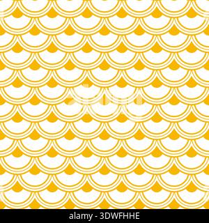 Variation of fishscale pattern in decorative style Stock Vector