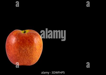 fresh red apple on black background Stock Photo
