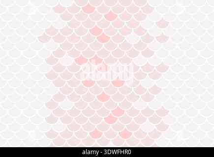 Fishscale pink, white and gray colorful pattern Stock Vector