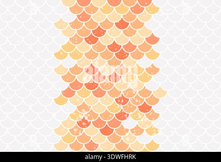 Fishscale colorful gray, yellow and orange pattern Stock Vector
