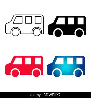 Abstract Mini Bus Silhouette Illustration, can be used for business designs, presentation designs or any suitable designs. Stock Vector