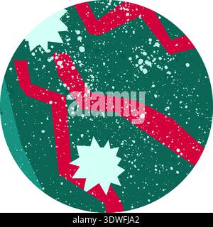 Red and green New Year background in angular style Stock Vector
