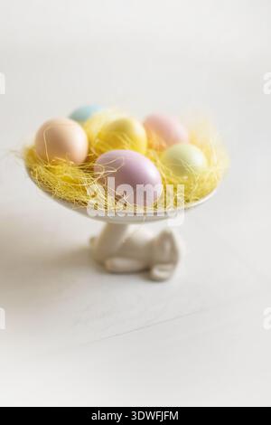 Beautiful Easter still life painted eggs Stock Photo