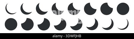 Crescent Moon and Star Icons set vector illustration Stock Vector