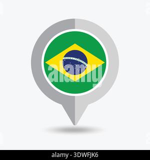Brazil Location Pin Icon Vector Illustration Stock Vector