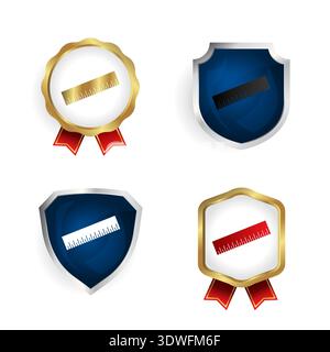 Abstract Measure Badge and Label Collection, can be used for business designs, presentation designs or any suitable designs. Stock Vector