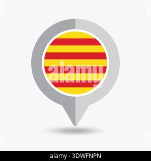 Catalonia Location Pin Icon Vector Illustration Stock Vector