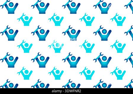 Abstract Mechanic Man Pattern Background, can be used for business designs, presentation designs or any suitable designs. Stock Vector