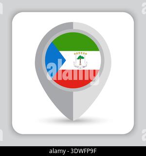 Equatorial Guinea Flag Pin Map Icon Stock Vector