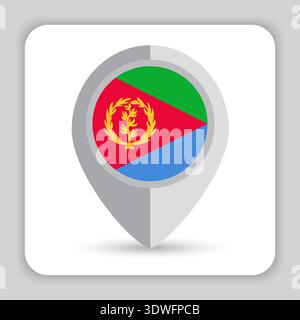 Eritrea Flag Pin Map Icon Stock Vector