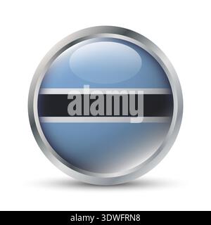 Botswana Flag 3D Badge Illustration Stock Vector