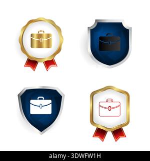 Abstract Modern Briefcase Badge and Label Collection, can be used for business designs, presentation designs or any suitable designs. Stock Vector