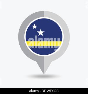 Curacao Location Pin Icon Vector Illustration Stock Vector