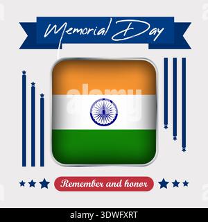 India Memorial Day Vector Illustration Stock Vector